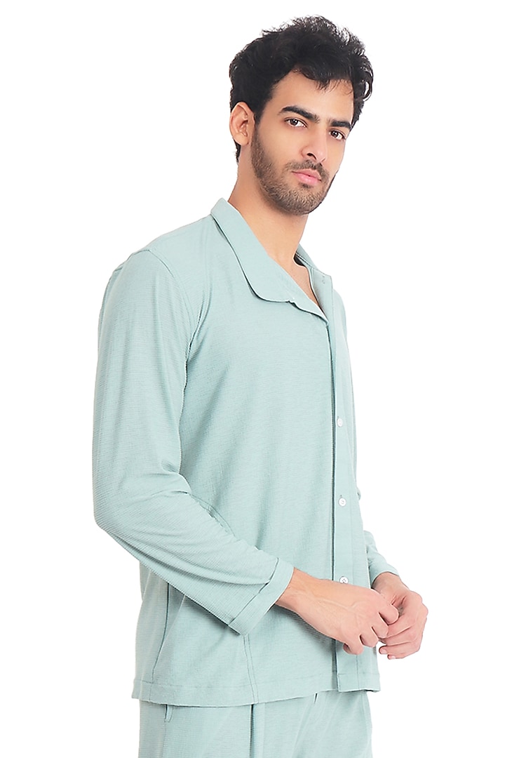 Green Knitted Linen Co-Ord Set by Pasqo Label at Pernia's Pop Up Shop