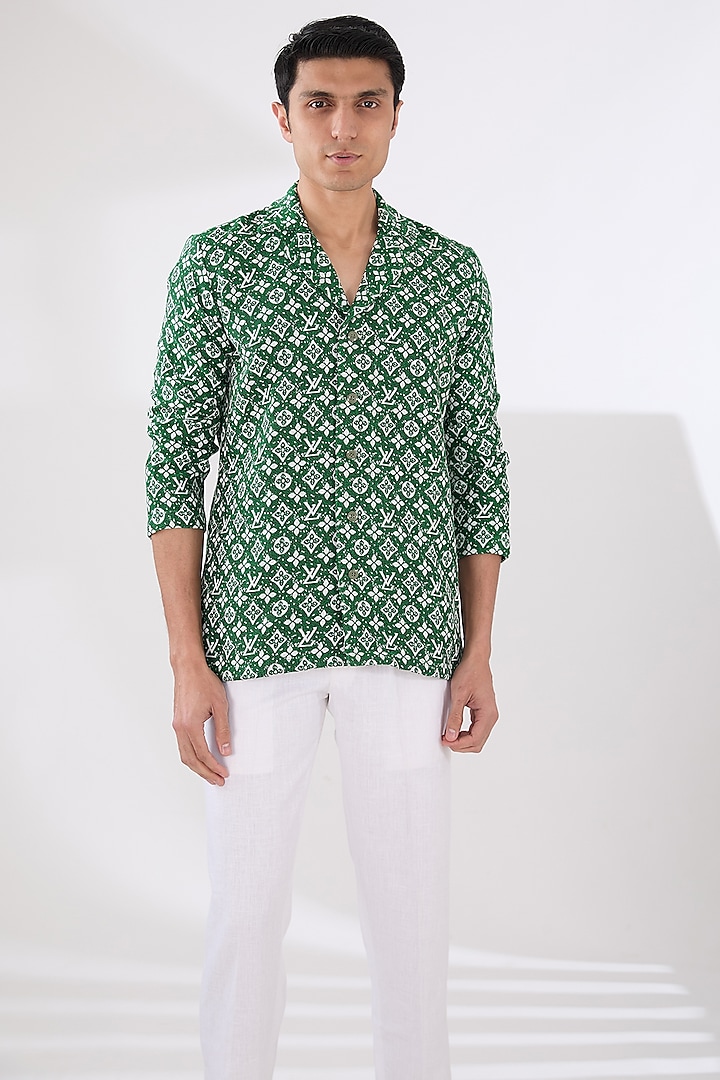 Green Jacquard Shirt by Pasqo Label