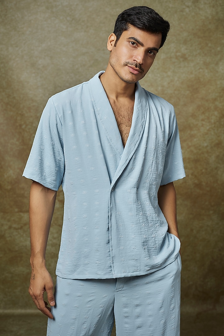 Light Blue Jersey Co-Ord Set by Pasqo Label at Pernia's Pop Up Shop