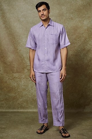 Purple Linen Co-Ord Set by Pasqo Label