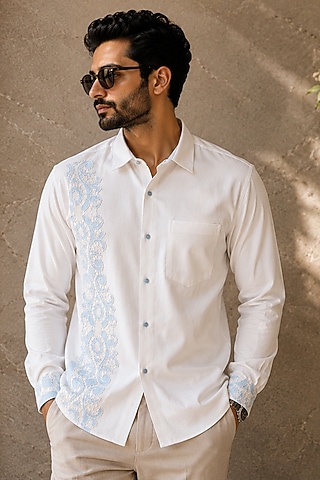 Ivory Crepe Shirt by Pasqo Label