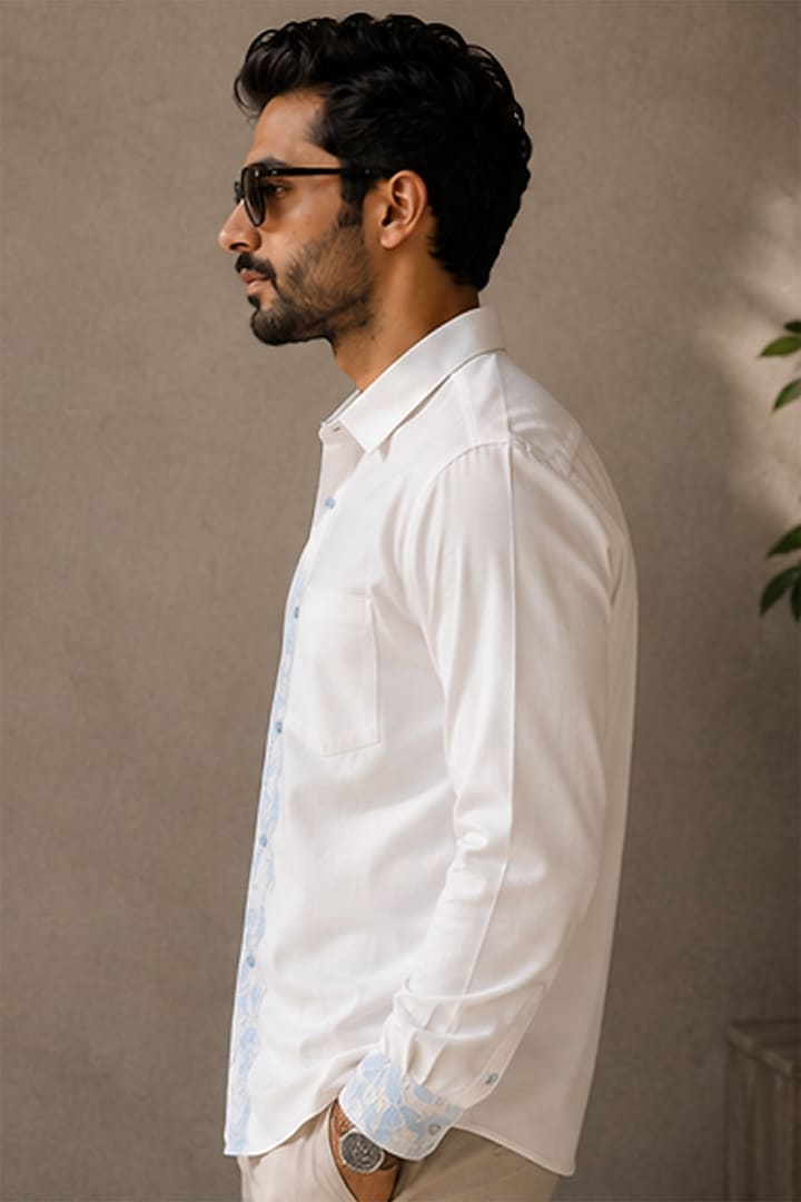 Ivory Crepe Party Wear Shirt by Pasqo Label at Pernia's Pop Up Shop