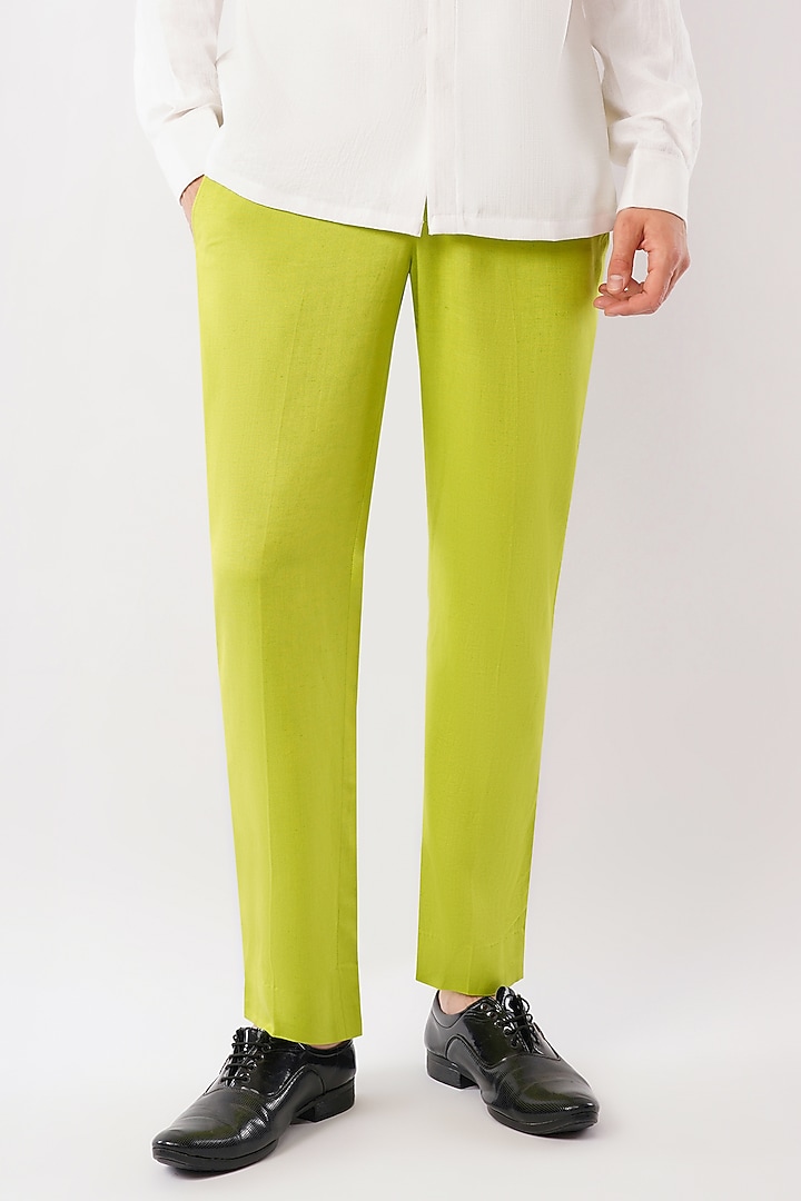 Lime Green Silk Jacket Set by Pasqo Label at Pernia's Pop Up Shop