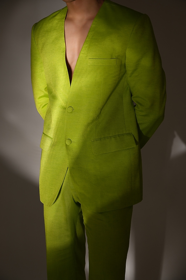 Mint Green Linen Pant Set by Pasqo Label at Pernia's Pop Up Shop