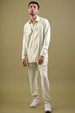 Ivory Cotton Rayon Co-Ord Set by Pasqo Label