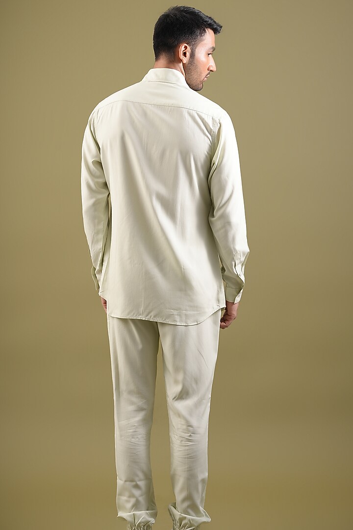 Ivory Cotton Rayon Co-Ord Set by Pasqo Label at Pernia's Pop Up Shop