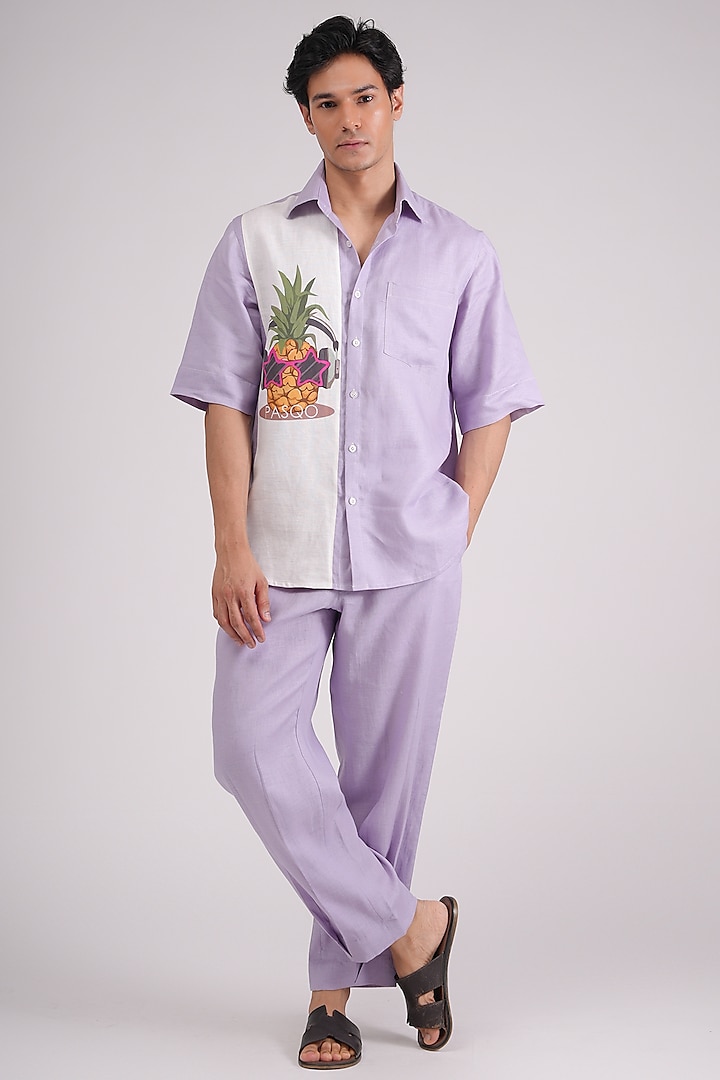 Purple Linen Co-Ord Set by Pasqo Label
