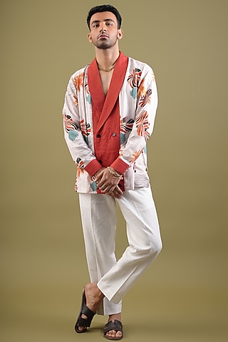 Multi-Colored Linen Printed Shirt by Pasqo Label