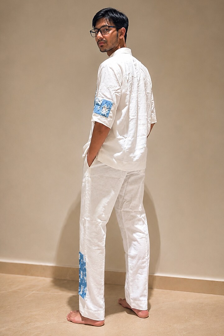 White Linen Contemporary Party Wear Shirt by Pasqo Label at Pernia's Pop Up Shop