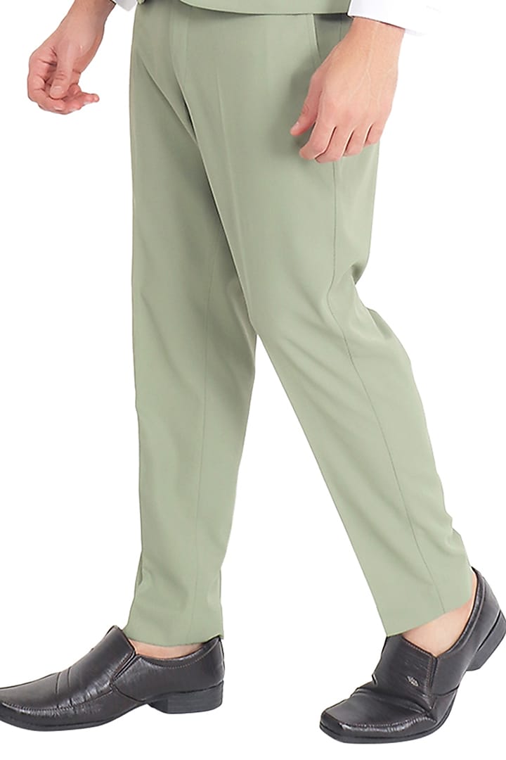 Green Suiting Textured Waistcoat Set by Pasqo Label at Pernia's Pop Up Shop