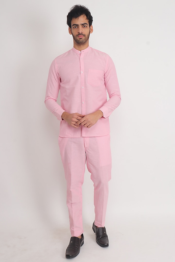 Pink Linen Pant Set by Pasqo Label
