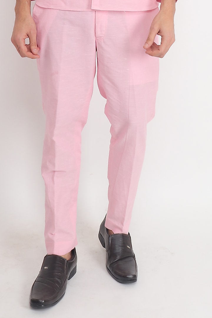 Pink Linen Pant Set by Pasqo Label at Pernia's Pop Up Shop