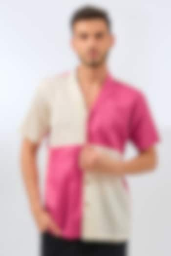 Pink Cotton Color-Blocked Shirt by Pasqo Label at Pernia's Pop Up Shop