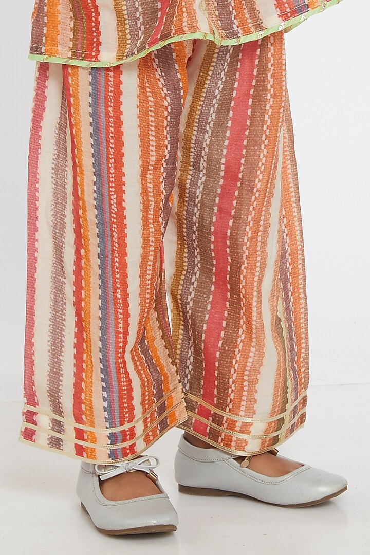 Multi-Coloured Muslin Pant Set For Girls by PARA Kids at Pernia's Pop Up Shop
