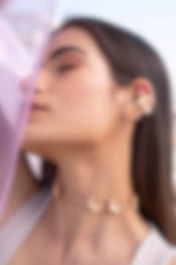 Rose Gold Finish Floral Choker Necklace by PARISHRI at Pernia's Pop Up Shop