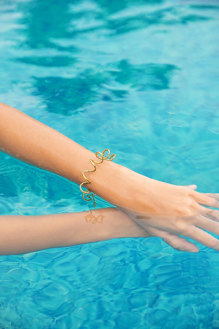 Gold Plated Adjustable Handcuff by PARISHRI at Pernia's Pop Up Shop