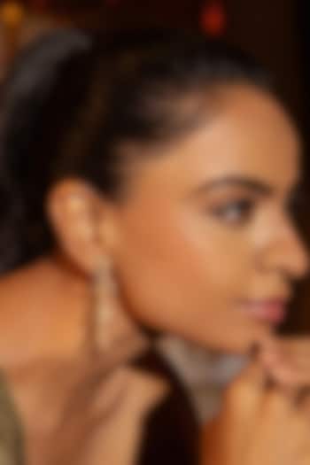 Gold Finish Dangler Earrings by PARISHRI at Pernia's Pop Up Shop