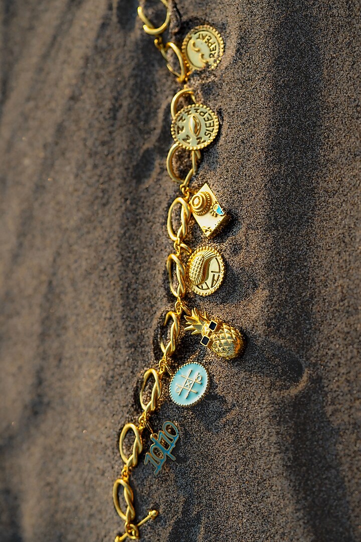 Gold Plated Charm Bracelet by PARISHRI at Pernia's Pop Up Shop