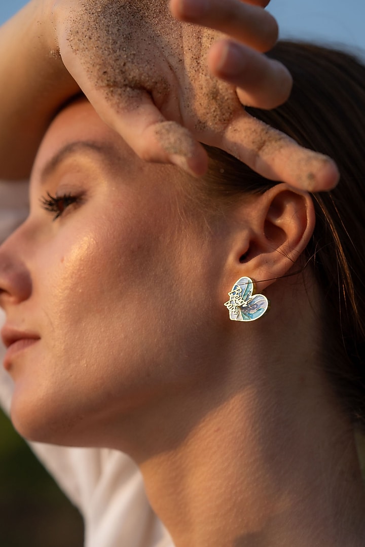 Gold Plated Stud Earrings by PARISHRI at Pernia's Pop Up Shop