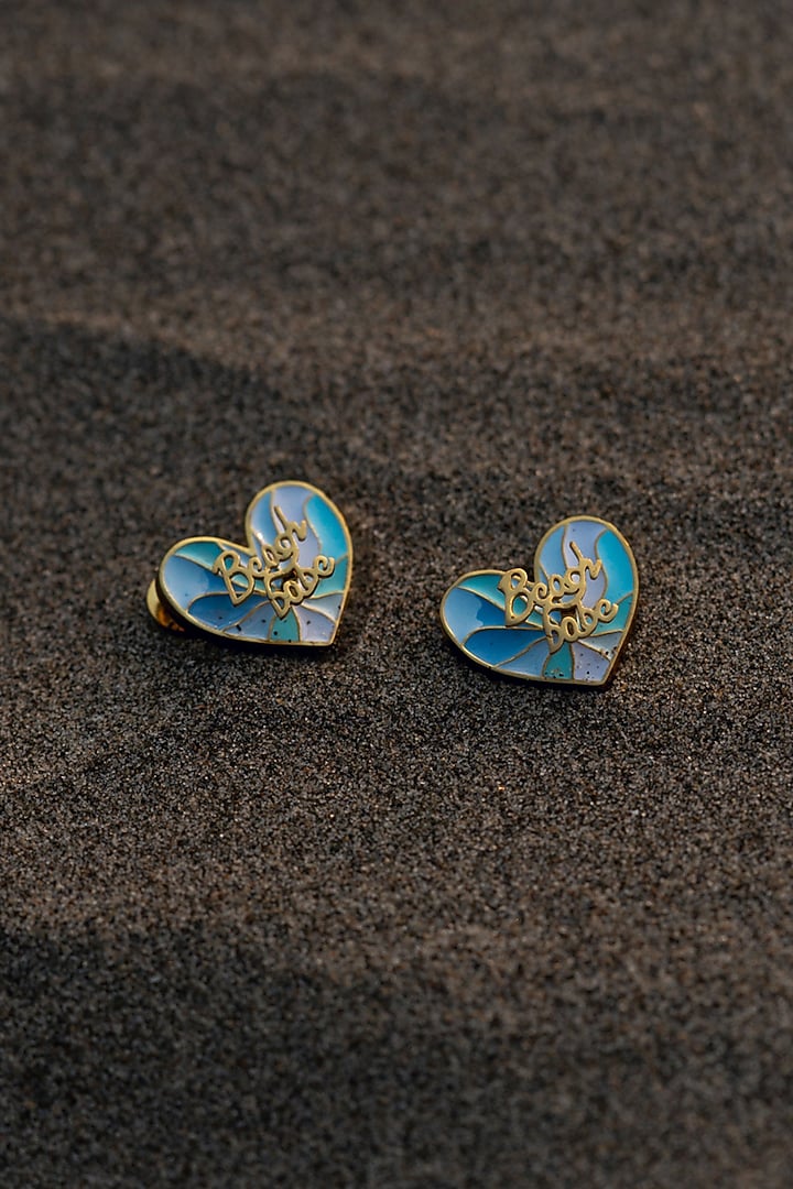 Gold Plated Stud Earrings by PARISHRI at Pernia's Pop Up Shop