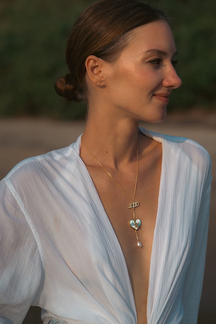 Gold Plated Chain Pendant Necklace by PARISHRI at Pernia's Pop Up Shop