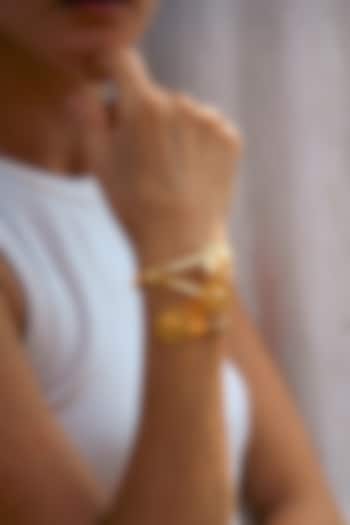 Gold Plated Eat Sleep Repeat Handcuff by PARISHRI at Pernia's Pop Up Shop