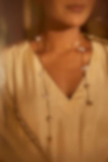 Antique Gold Finish Freshwater Pearl & Flying Bird Chain String Stole by PARISHRI at Pernia's Pop Up Shop