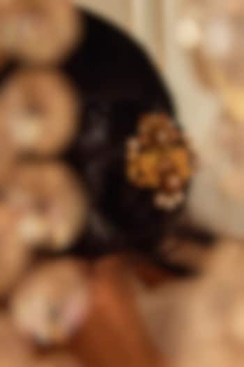 Antique Gold Finish Bird & Floral Hair Pin by PARISHRI at Pernia's Pop Up Shop