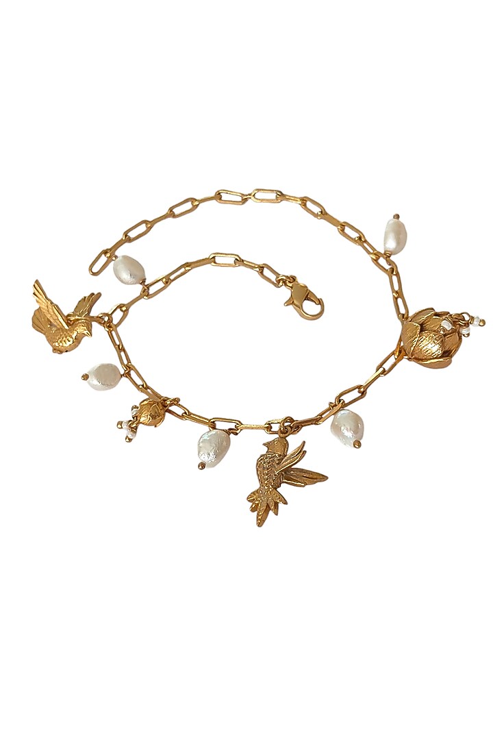 Antique Gold Finish Charm Bracelet by PARISHRI at Pernia's Pop Up Shop