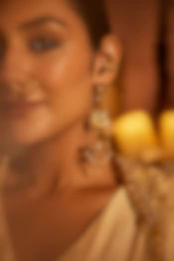 Antique Gold Finish Dangler Earrings by PARISHRI at Pernia's Pop Up Shop