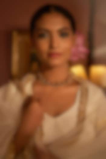 Antique Gold Finish Pearl Lotus Choker Necklace by PARISHRI at Pernia's Pop Up Shop