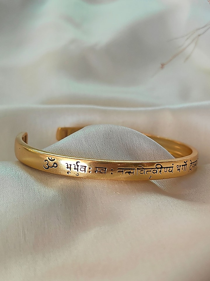 Gold Plated Gayatri Mantra Kada by PARISHRI at Pernia's Pop Up Shop