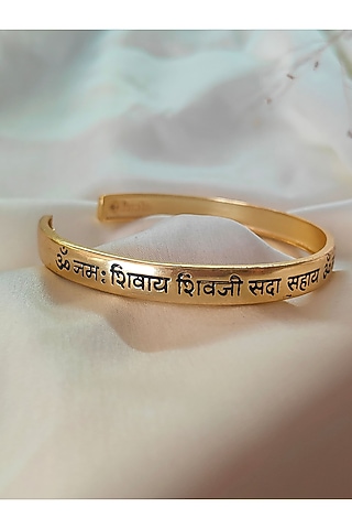 Gold Plated Guruji Mantra Kada by PARISHRI