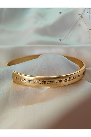 Gold Plated Navkar Mantra Kada by PARISHRI