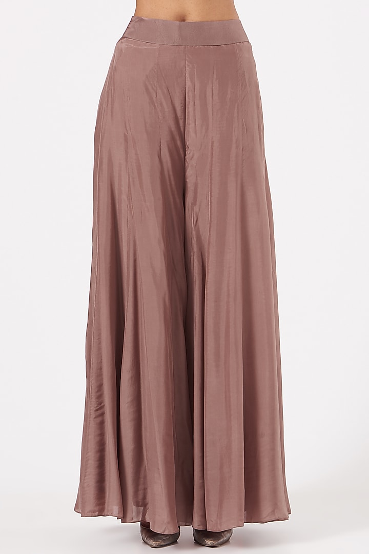 Rose Brown Paper Silk Wedding Sharara Set by PARUL GANDHI at Pernia's Pop Up Shop