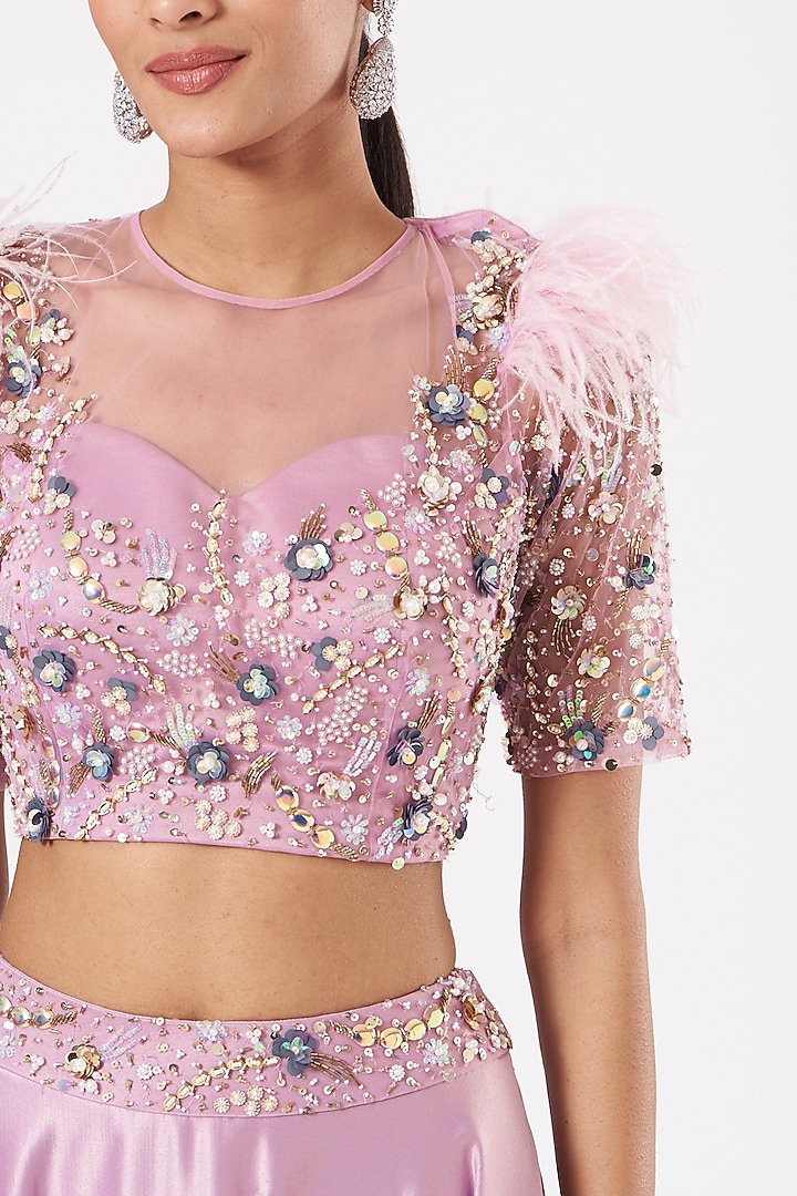 Lilac Wedding Lehenga Set by PARUL GANDHI at Pernia's Pop Up Shop