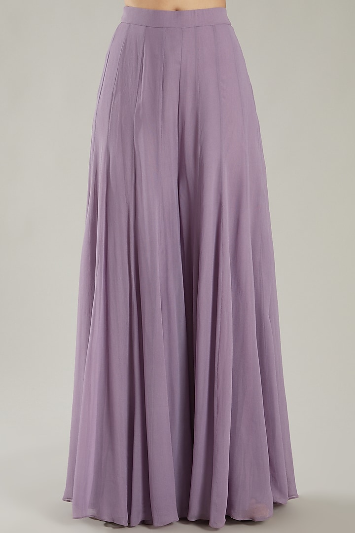 Lilac Embroidered Party Wear Sharara Set by PARUL GANDHI at Pernia's Pop Up Shop