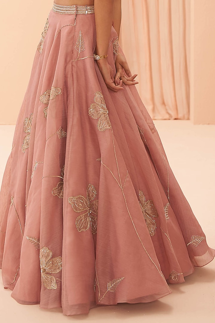Soft Pink Hand Embroidered Wedding Lehenga Set by Parul Gandhi at Pernia's Pop Up Shop