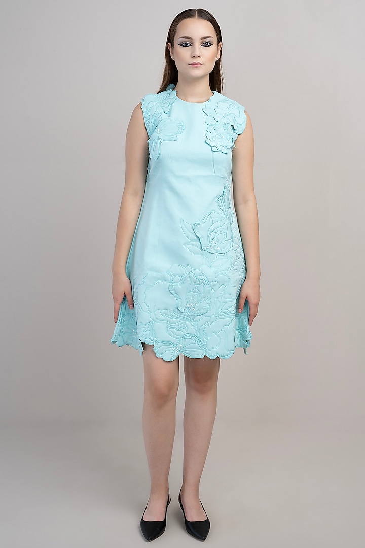Blue Banana Crepe Vacation Dress by Parneet Gujral at Pernia's Pop Up Shop
