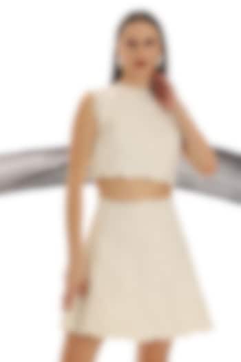 White Banana Crepe Top by Parneet Gujral at Pernia's Pop Up Shop