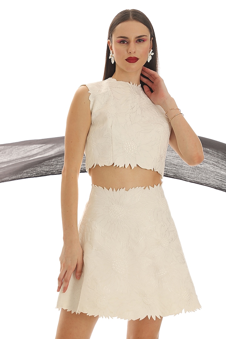 White Banana Crepe Top by Parneet Gujral at Pernia's Pop Up Shop
