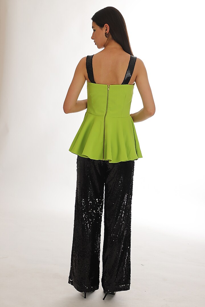 Black & Neon Banana Crepe Jumpsuit by Parneet Gujral at Pernia's Pop Up Shop