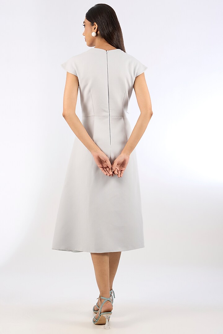 Blue Crepe Floral Motif Vacation Dress by Parneet Gujral at Pernia's Pop Up Shop