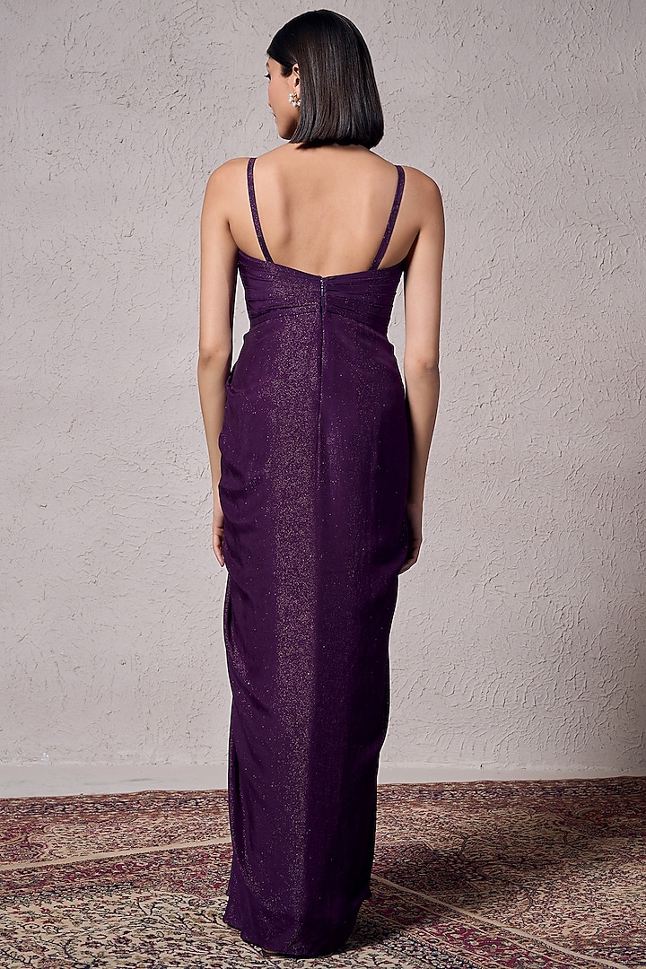 Purple Shimmer Satin Engagement Gown by Parshya at Pernia's Pop Up Shop