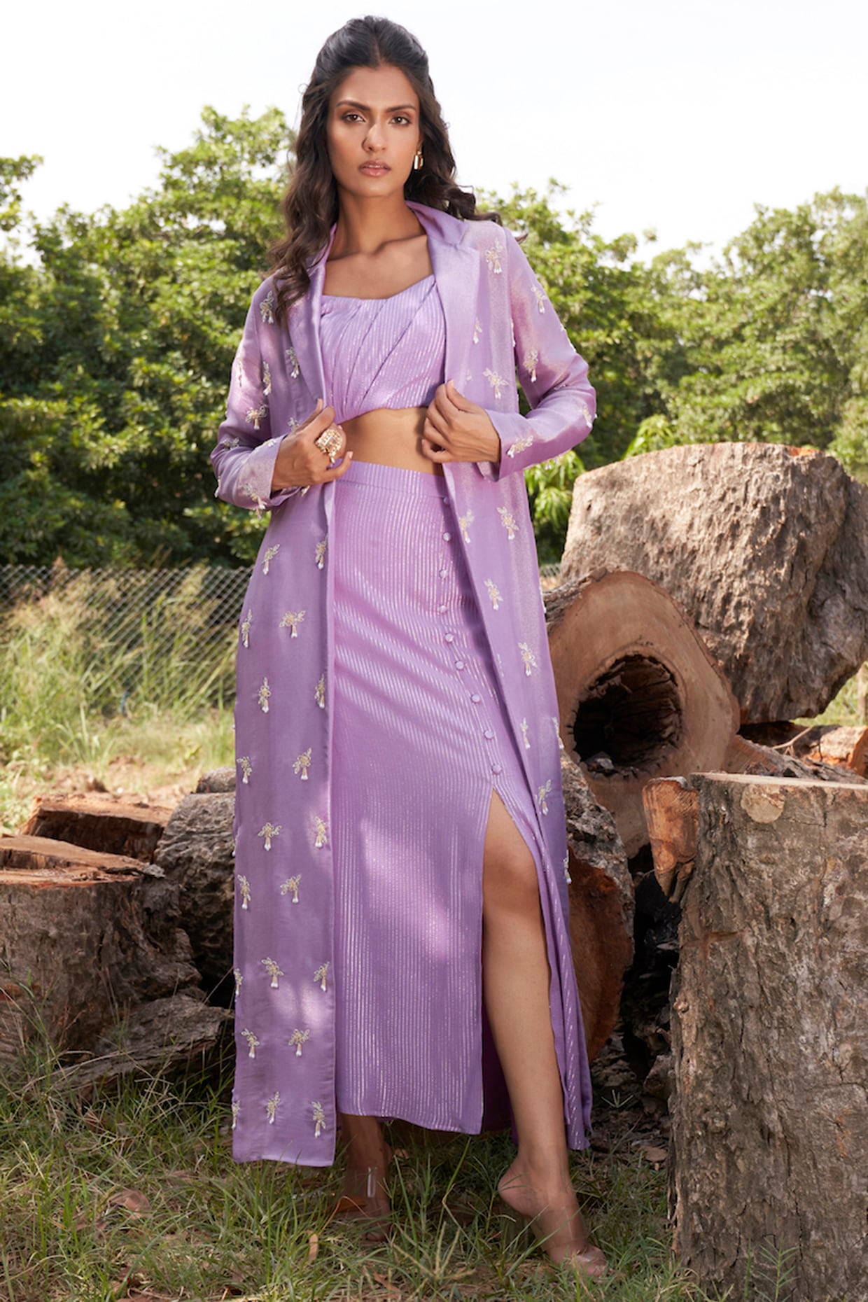 Turmeric Skirt With Long Jacket Set  Shop Desi Stuff