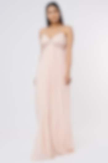 Champagne Embellished Gown by Parshya