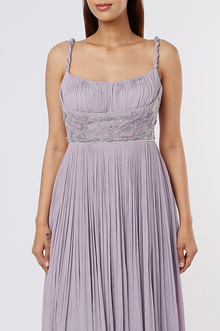Lavender Embroidered Engagement Gown by Parshya at Pernia's Pop Up Shop
