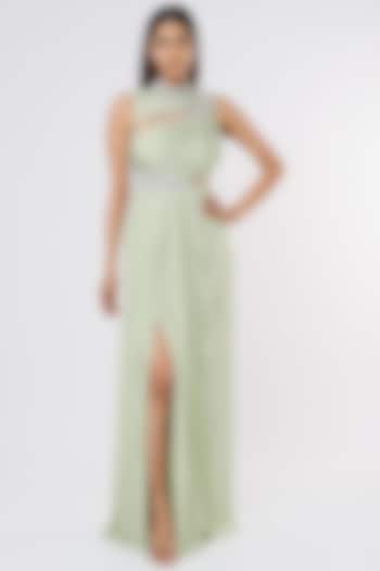 Green Embellished Gown by Parshya