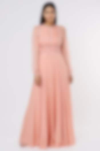 Blush Pink Embellished Gown by Parshya