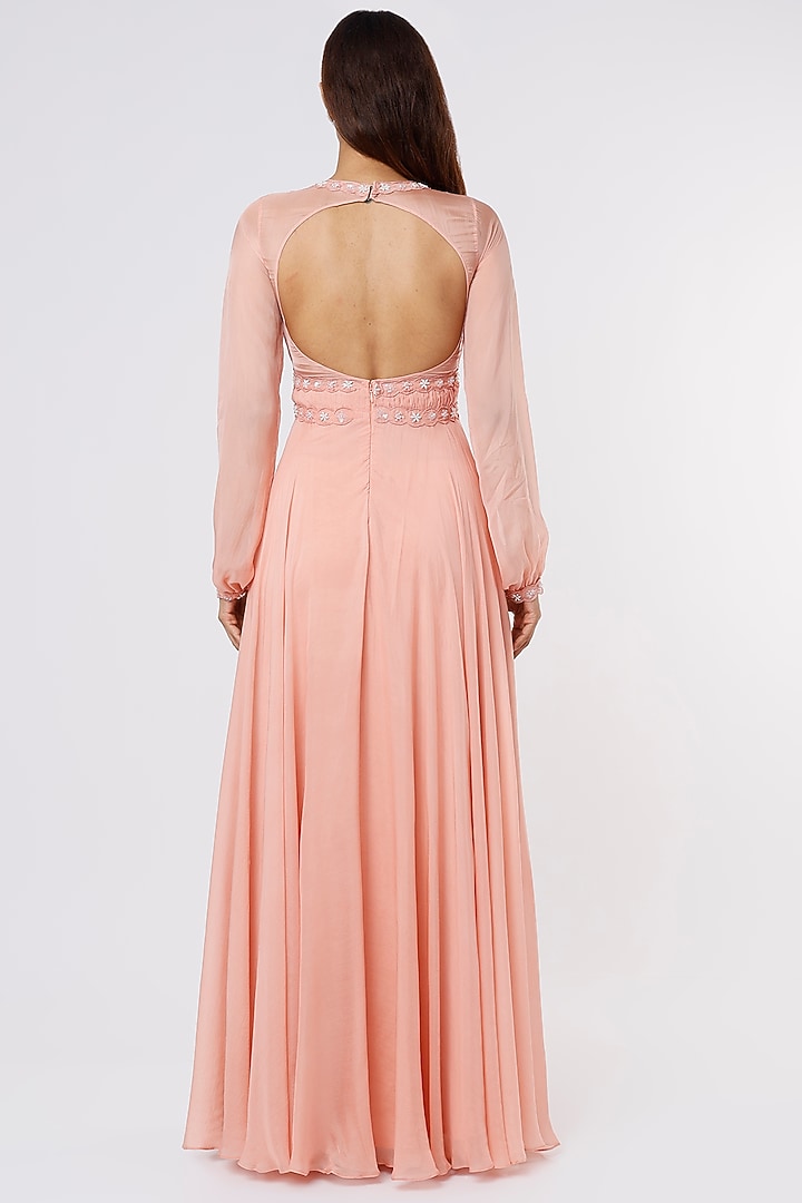 Blush Pink Embellished Party Wear Gown by Parshya at Pernia's Pop Up Shop